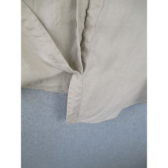 Ellen Tracy Womens Medium Linen Top Beige Tassel Zip Coastal Lagenlook Pockets - Picture 9 of 12